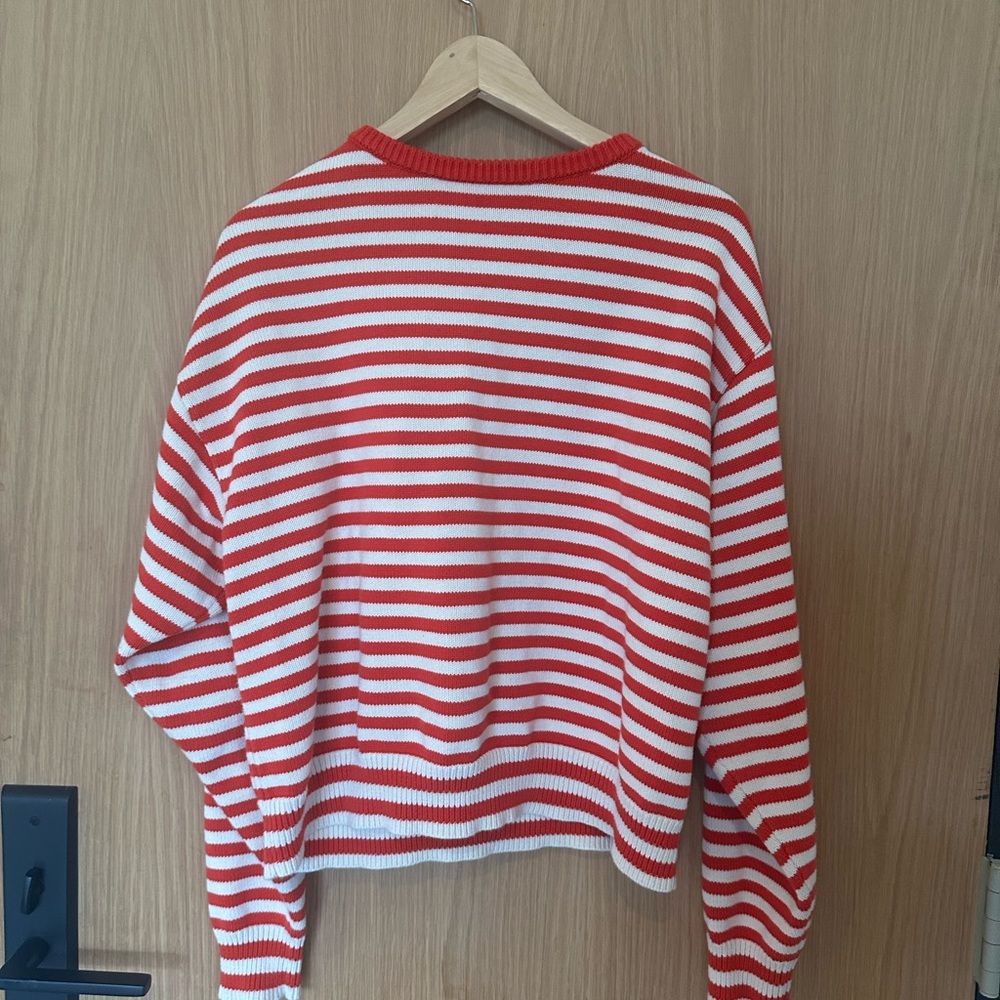 Red and White Striped Sweater